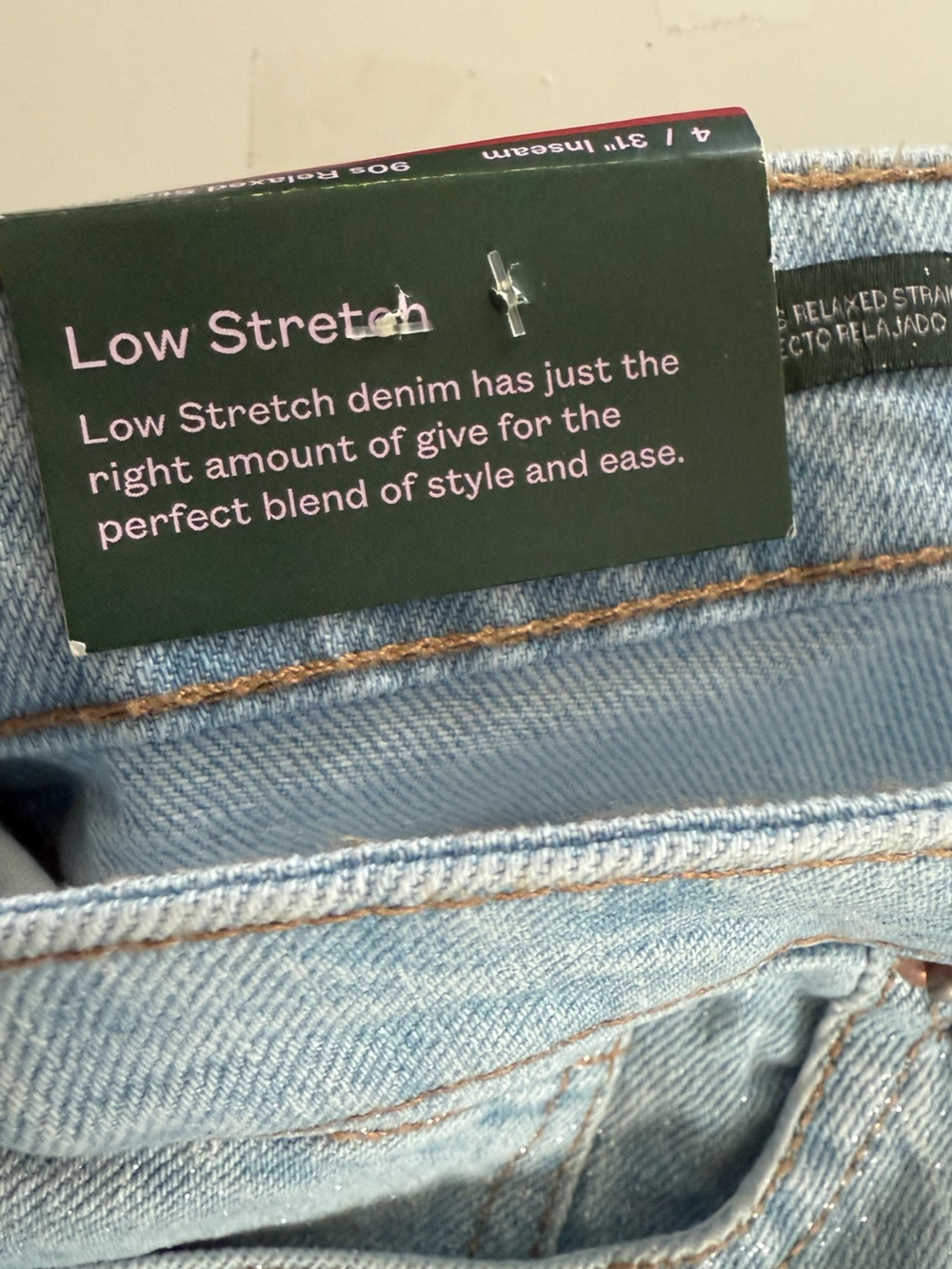 wild fable Light Blue Straight Leg Jeans for womens size 4 with shimmer - Picture 4 of 14